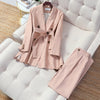 Large Size M-5XL Women's Pants Suit Two-piece Suit 2022 Casual Ladies Mid-length Jacket Elegant Wide-leg Pants Female