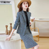 Large Size S-4XL 2022 Winter Professional Wear Women's Elegant Ladies Jacket Casual High Waist Skirt 2-piece Set of