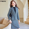 Large Size S-4XL 2022 Winter Professional Wear Women's Elegant Ladies Jacket Casual High Waist Skirt 2-piece Set of