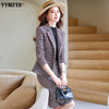 Large Size S-4XL 2022 Winter Professional Wear Women's Elegant Ladies Jacket Casual High Waist Skirt 2-piece Set of