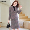 Large Size S-4XL 2022 Winter Professional Wear Women's Elegant Ladies Jacket Casual High Waist Skirt 2-piece Set of