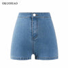 Large Size Sexy Denim Shorts Girl 2022 High Waist Thin Skinny Hips Stretch Leg Length Tight Tight Stretch Hips Jeans Women