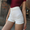 Large Size Sexy Denim Shorts Girl 2022 High Waist Thin Skinny Hips Stretch Leg Length Tight Tight Stretch Hips Jeans Women