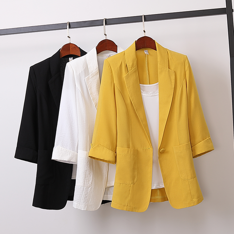 Large Size Suit Jacket Women Autumn Spring Casual A button Office Ladies Blazers Suit  4XL Solid Female Jackets W1895