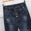 Large size jeans women loose harem pants sister pants 5XL 4XL high waist front button trendy pants jeans for women