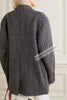 Latest Worsted Wool Houndstooth Contour Long Sleeve One Button Blazer Outerwear Top