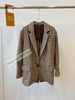 Latest Worsted Wool Houndstooth Contour Long Sleeve One Button Blazer Outerwear Top
