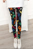 Leggings Hot Sell Women's Skull&flower Black Leggings Digital Print Pants Trousers Stretch Pants LG01