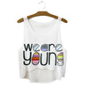The Batman Sign Cartoon Printed Black Crop Tops Summer Elastic Cute Sexy Tank Top Fitness Women Cropped Vest F669