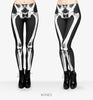 3D print retro bones black skeleton sexy women casual punk rock leggins High Waist fullprint pants Leggings