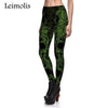 3D printed fitness push up workout leggings women gothic smiling skull plus size High Waist punk rock pants
