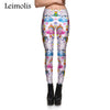 3D printed fitness push up workout leggings women gothic unicorn rainbow stars plus size High Waist punk rock pants