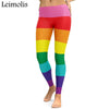 3D printed sweet Rainbow Striped harajuku gothic sexy plus size high waist push up fitness workout leggings women pants