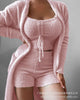 Leisure Women's Home Clothes Suit 2023 Winter Women's Green Warm Plush Suspender Top + Pants Set