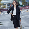 Lenshin 2 Piece Elegant Formal Asymmetry Skirt Suit White Blazer Office Lady Uniform Designs Women Business Sets