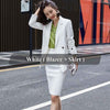 Lenshin 2 Piece Elegant Formal Asymmetry Skirt Suit White Blazer Office Lady Uniform Designs Women Business Sets