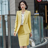 Lenshin 2 Piece Elegant Formal Asymmetry Skirt Suit White Blazer Office Lady Uniform Designs Women Business Sets