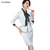 Lenshin 2 Piece Elegant Formal Patchwork Skirt Suit Binding Blazer Office Lady Uniform Designs Women Business Sets