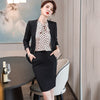 Lenshin 2 Piece Elegant Formal Patchwork Skirt Suit Binding Blazer Office Lady Uniform Designs Women Business Sets