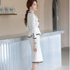 Lenshin 2 Piece Set Elegant Ruffles Formal Patchwork Skirt Suit Blazer Office Lady Uniform Designs Women Business Sets