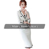 Lenshin 2 Piece Set Elegant Ruffles Formal Patchwork Skirt Suit Blazer Office Lady Uniform Designs Women Business Sets
