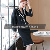 Lenshin 2 Piece Set Elegant Ruffles Formal Patchwork Skirt Suit Blazer Office Lady Uniform Designs Women Business Sets