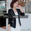 Lenshin Binding Blazer Women Single Button Full Sleeve Jacket Work Wear Keep Slim Office Lady Elegant Coat Outwear 2023