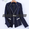 Lenshin Binding Blazer Women Single Button Full Sleeve Jacket Work Wear Keep Slim Office Lady Elegant Coat Outwear 2023