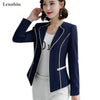 Lenshin Binding Blazer Women Single Button Full Sleeve Jacket Work Wear Keep Slim Office Lady Elegant Coat Outwear 2023