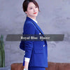 Lenshin Royal Blue Professional Business Jacket for Women Work Wear Office Lady Elegant Female Double Breasted Blazer Coat Top