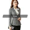 Soft Cotton Jacket High Quality Fashion Gray Women Blazer Casual Wear Long Sleeve Coat Lady Vogue Top with Pocket