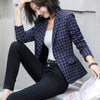 Lenshin Soft and Comfortable High-quality Plaid Jacket with Pocket Office Lady Casual Style Blazer Women Wear Single Button Coat