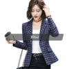 Lenshin Soft and Comfortable High-quality Plaid Jacket with Pocket Office Lady Casual Style Blazer Women Wear Single Button Coat