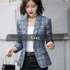 Lenshin Soft and Comfortable High-quality Plaid Jacket with Pocket Office Lady Casual Style Blazer Women Wear Single Button Coat