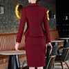 Lenshin  2 Piece Set  Ruffles Skirt Suit Binding Blazer Office Lady Formal  Women Elegant Business Wear