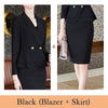 Lenshin  2 Piece Set  Ruffles Skirt Suit Binding Blazer Office Lady Formal  Women Elegant Business Wear