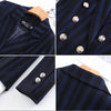 Lenshin  2 Piece Set  Striped Skirt Suit Double Breasted Blazer Office Lady Formal  Women Business Wear