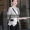 Lenshin Women Elegant Patchwork  Jacket Full sleeve Blazer Work Wear Keep Slim Office Lady Coat Outwear Double Breasted