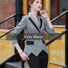 Lenshin Women Elegant Patchwork  Jacket Full sleeve Blazer Work Wear Keep Slim Office Lady Coat Outwear Double Breasted