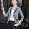 Lenshin Women Elegant Patchwork  Jacket Full sleeve Blazer Work Wear Keep Slim Office Lady Coat Outwear Double Breasted