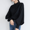 Lentera Besar Lengan Blus Wanita Musim Gugur Musim Dingin Single Breasted Kerah Kemeja Kerja Kantor Blus Solid Vintage Blus Kemeja