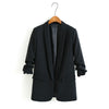 women black Notched collar blazer long sleeve jacket casual outerwear office wear tops jaqueta feminina 910023