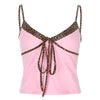 Leopard Patchwork Y2K Ribbed Female Top Camisole Sexy Skinny V-neck Short Top Fashion Summer Spaghetti Strap Camis Cuteandpsycho