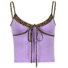 Leopard Patchwork Y2K Ribbed Female Top Camisole Sexy Skinny V-neck Short Top Fashion Summer Spaghetti Strap Camis Cuteandpsycho