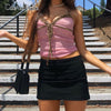 Leopard Patchwork Y2K Ribbed Female Top Camisole Sexy Skinny V-neck Short Top Fashion Summer Spaghetti Strap Camis Cuteandpsycho