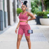 Leopard Print Biker Shorts 2 Piece Set Women Summer Clothes Sleeveless Tank Crop Top Shorts Sets Sweat Suit Sportwear Track Suit
