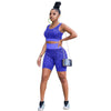 Leopard Print Biker Shorts 2 Piece Set Women Summer Clothes Sleeveless Tank Crop Top Shorts Sets Sweat Suit Sportwear Track Suit