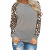 Leopard Womens Tops And Blouses Long Sleeve Blouse Patchwork Shirt Tunic Tee Shirt Femme Blusas Mujer Plus Size S-5XL