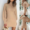 Leosoxs 2022 Autumn Winter Sexy Turtleneck Women's Mini Package Hip Dress Casual Bodycon Solid Long Sleeve Ladies Dress