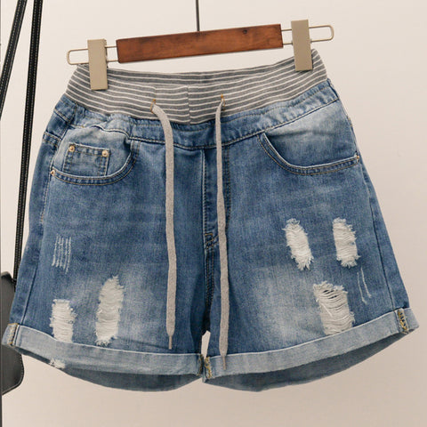 Ripped Jeans Shorts Women Large Size Torn Jean Denim Shorts Big Size Woman Summer Clothes Plus Size Street Shorts 5XL 4XL